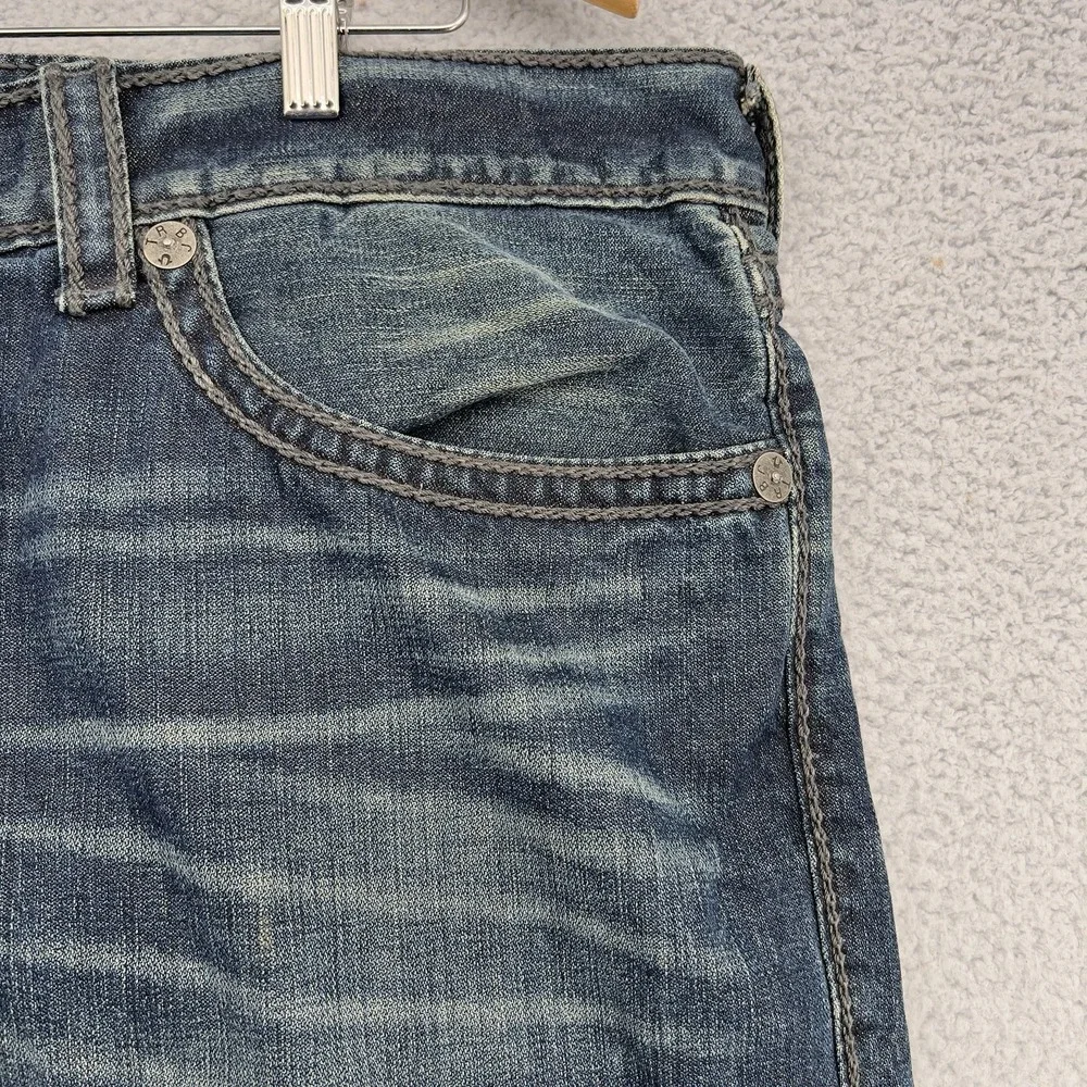 True Religion Mens 44x33 Ricky Relaxed Straight Leg Jeans Y2K Denim Made In USA